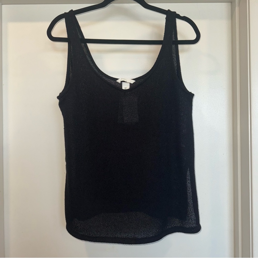 H&M Black Knit Tank Top with Side Slits